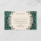 Mod Leopard Print Hair Stylist Appointkaarten Afsprakenkaartje (Achterkant)