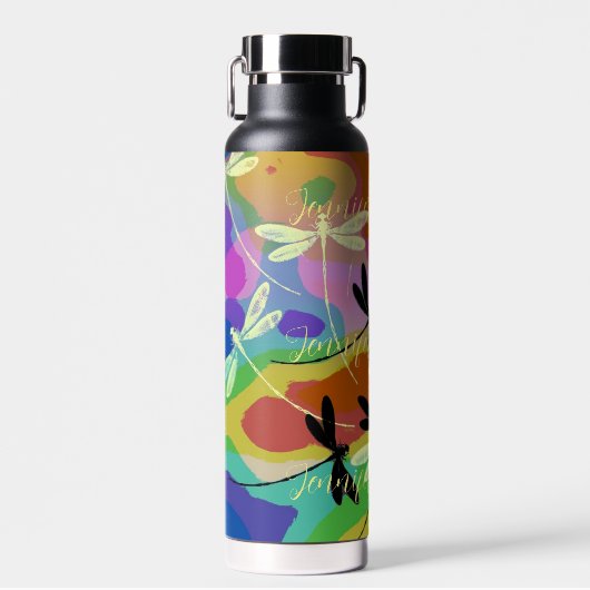 Mod libellen gepersonaliseerd waterfles (Voorkant)
