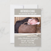 Mod Linen Baby Girl - Aankondiging geboorte (Voorkant)