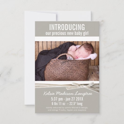 Mod Linen Baby Girl - Aankondiging geboorte (Voorkant)