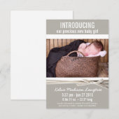 Mod Linen Baby Girl - Aankondiging geboorte (Voorkant / Achterkant)