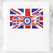 Mod Logo Union Jack Achtergrond Rechthoek stickers (Tas)