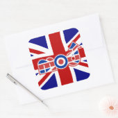 Mod Logo Union Jack achtergrond vierkante stickers (Envelop)