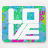 Mod LOVE Mousepad over Floral Muismat (Voorkant)