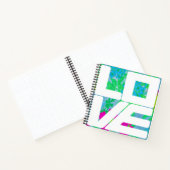 Mod LOVE op florale achtergrondspiraal Notitieboek (Binnen)