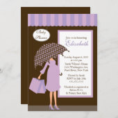 Mod Ma Baby Shoppe Baby shower Paars Kaart (Voorkant / Achterkant)