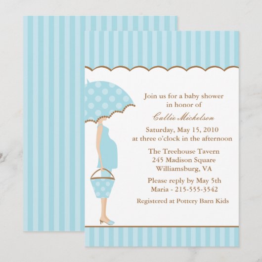 Mod Ma Baby shower Invitation Kaart (Voorkant / Achterkant)