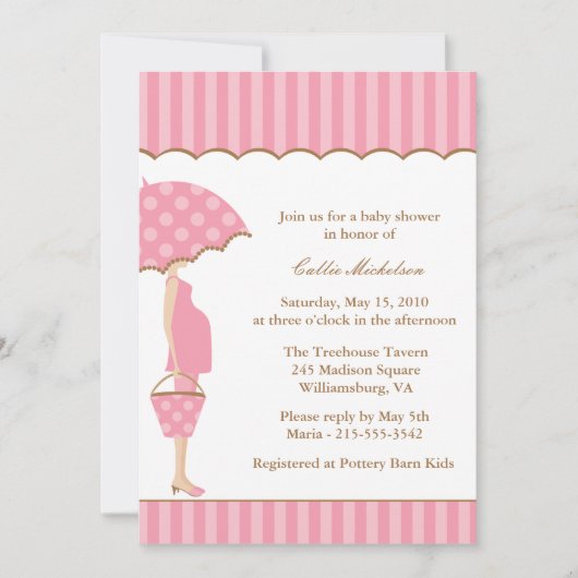 Mod Ma Baby shower Invitation Kaart (Voorkant)