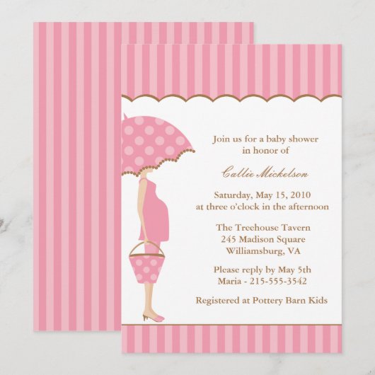 Mod Ma Baby shower Invitation Kaart (Voorkant / Achterkant)