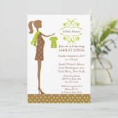 Mod Mam Boy/Girl Baby shower Kaart (Staand voorkant)