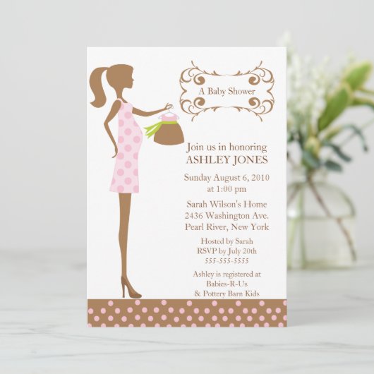 Mod mama Baby Girl Shower Kaart (Staand voorkant)