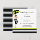 Mod mama Baby Girl Shower Trendy Black & Limoen Kaart (Voorkant / Achterkant)