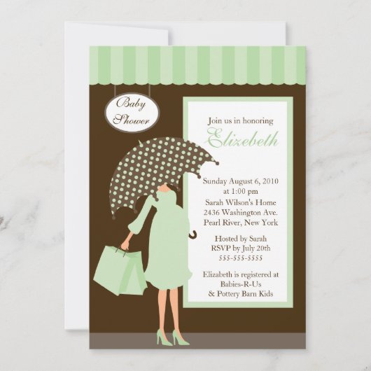 Mod mama Baby Shoppe Baby shower Mint Green Kaart (Voorkant)