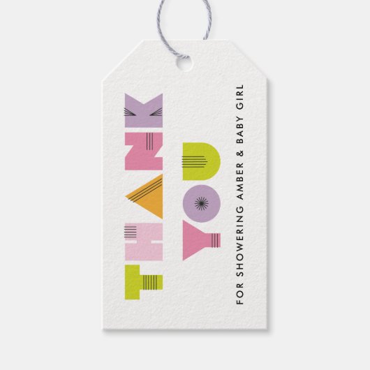 Mod Mama Baby shower dank u geschenk Label Cadeaulabel (Voorkant)