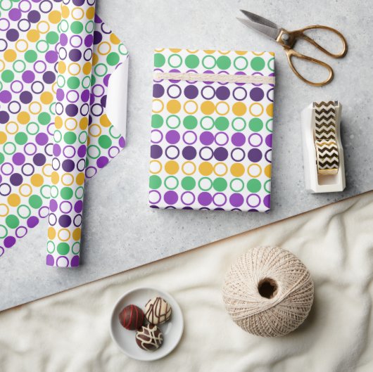Mod Mardi Gras Stippen Cadeaupapier (Crafts)