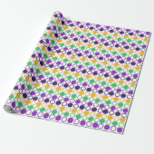 Mod Mardi Gras Stippen Cadeaupapier (Uitgerold)