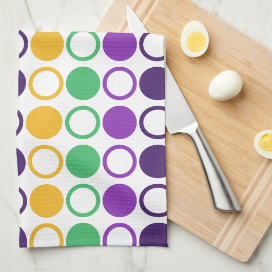 Mod Mardi Gras Stippen Theedoek (Quarter Fold)