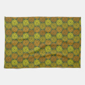 Mod Marigolds Floral Pattern Kitchen Towel Theedoek (Horizontaal)