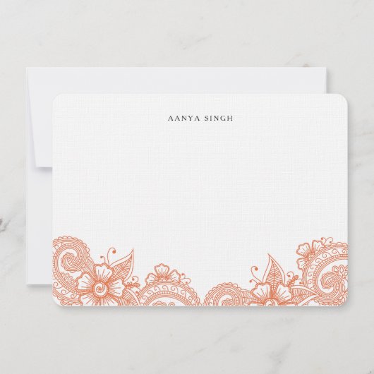 Mod Mehandi - Aangepaste schrijfbenodigdheden Notitiekaartje (Voorkant)