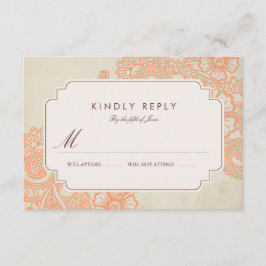 Mod Mehandi Bruiloft RSVP Kaartje