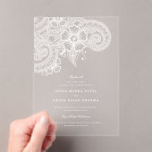 Mod Mehandi Clear Acrylic Wedding Invitation Acryl Uitnodigingen (Insitu (Draagbaar))