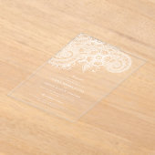 Mod Mehandi Clear Acrylic Wedding Invitation Acryl Uitnodigingen (Laagn)