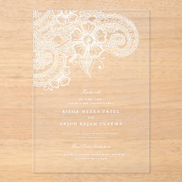 Mod Mehandi Clear Acrylic Wedding Invitation Acryl Uitnodigingen