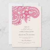 Mod Mehandi Hindoe huwelijksuitnodigingen Kaart (Voorkant)