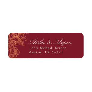 Mod Mehandi retouradreslabels Etiket