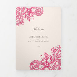 Mod Mehandi Traditioneel Indiase huwelijksprogramm Drieluik Programma