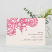 Mod Mehandi Wedding Rehearsal Dinner Invite Kaart (Staand voorkant)