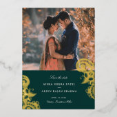 Mod Mehandi Wedding Save the Date Folie Uitnodiging (Voorkant)