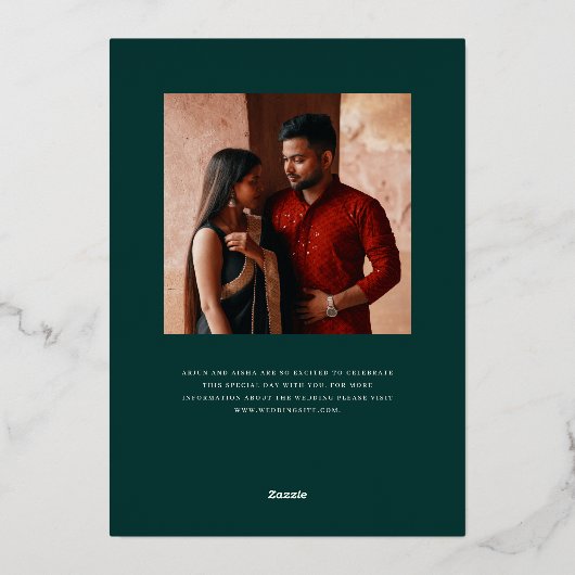 Mod Mehandi Wedding Save the Date Folie Uitnodiging (Achterkant)