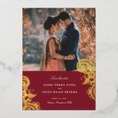 Mod Mehandi Wedding Save the Date Folie Uitnodiging (Voorkant)