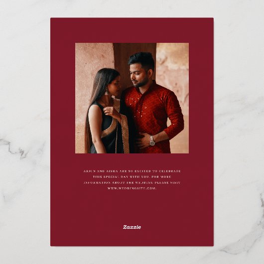 Mod Mehandi Wedding Save the Date Folie Uitnodiging (Achterkant)