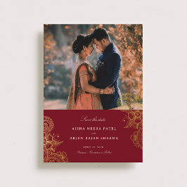 Mod Mehandi Wedding Save the Date Folie Uitnodiging