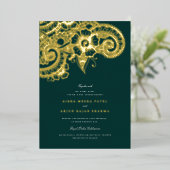 Mod Mehandi Wedding Uitnodiging (Staand Voorkant)