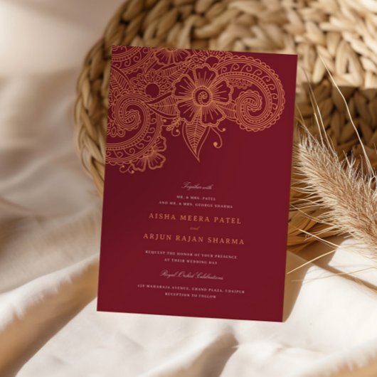 Mod Mehandi Wedding Uitnodiging