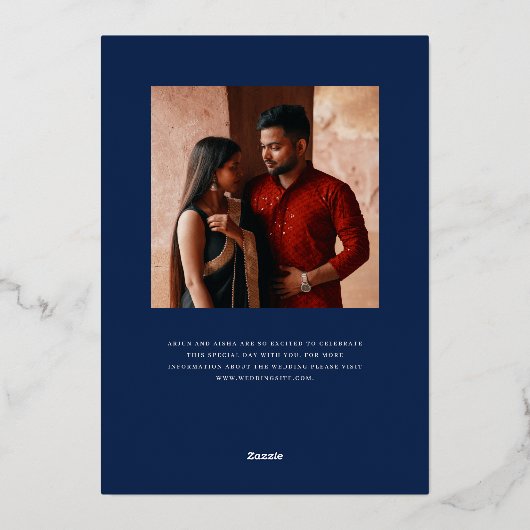 Mod Mehandi Wedding Uitnodiging (Achterkant)