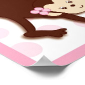 Mod Meisje Aap Dots Muur Kunst Kinderkamer Print (Hoek)