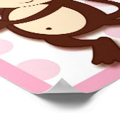 Mod Meisje Aap Stippen Kinderkamer Muur Kunstprint Poster (Hoek)