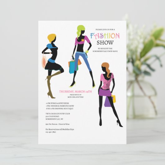 Mod Meisjes Mode Show Kaart (Staand voorkant)