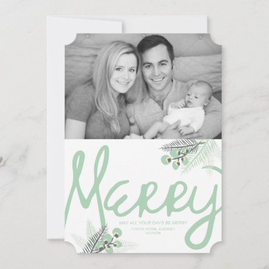 Mod Merry Berries Holiday-fotokaart Feestdagenkaart (Voorkant)