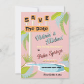 Mod Mid-Century Save the Date Retro-teken Kaart (Voorkant)