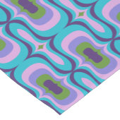 Mod midden eeuw blauw retro patroon korte tafelloper (Hoek)