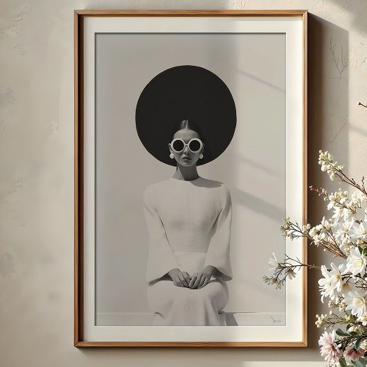 Mod Minimalism: Opvallende B&W Mode Portret Poster