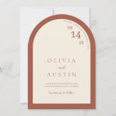 Mod Minimalistische Terracotta Arch Foto de datum  Kaart (Voorkant)