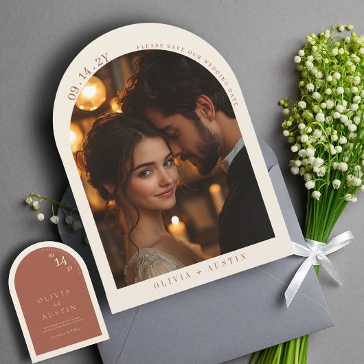 Mod Minimalistische Terracotta Arch Foto de datum  Kaart