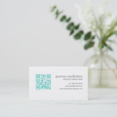 Mod Mint Green QR CODE Visitekaartje (Staand voorkant)
