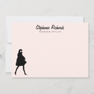 Mod Mode Meisje Boutique Roze Flat Notecard Notitiekaartje